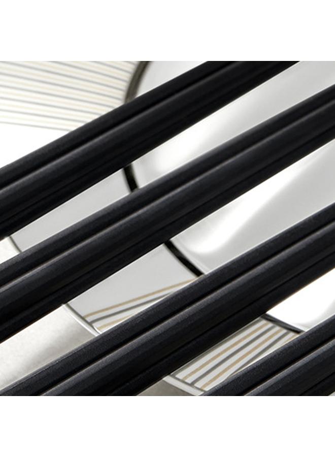 5 Pairs Alloy Cooking Chopsticks Prevent Slip High Temperature Resistant Food Grade Chopsticks Set for Home Black Gold - Image 5